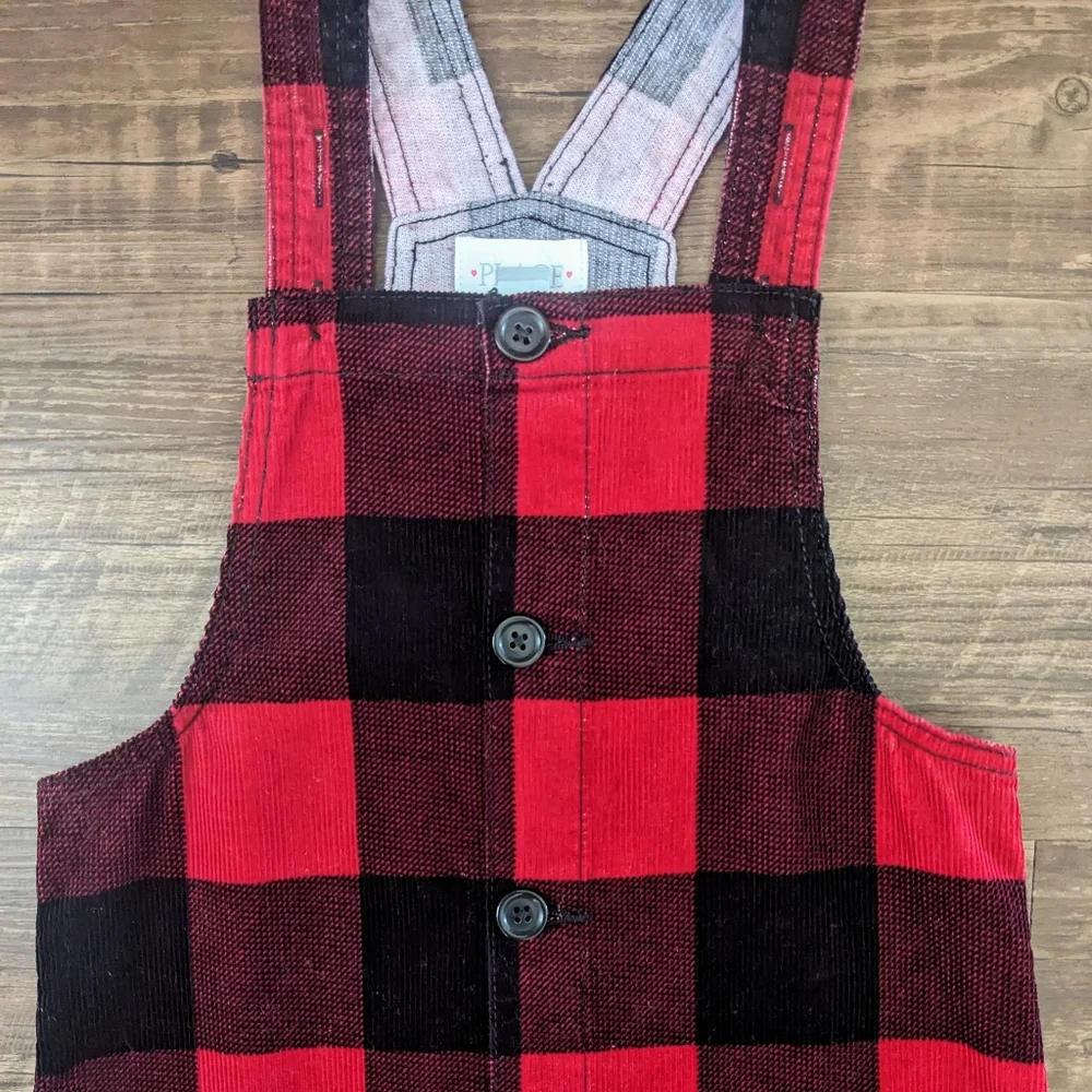 Children's Place Buffalo Plaid Jumper Overall Skirtall Dress